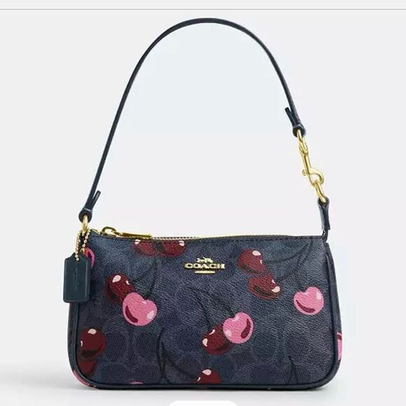 NWT ❤️ COACH NOLITA 19 IN SIGNATURE CANVAS WITH CHERRY PRINT Purse COACH CZ011 - Picture 1 of 9